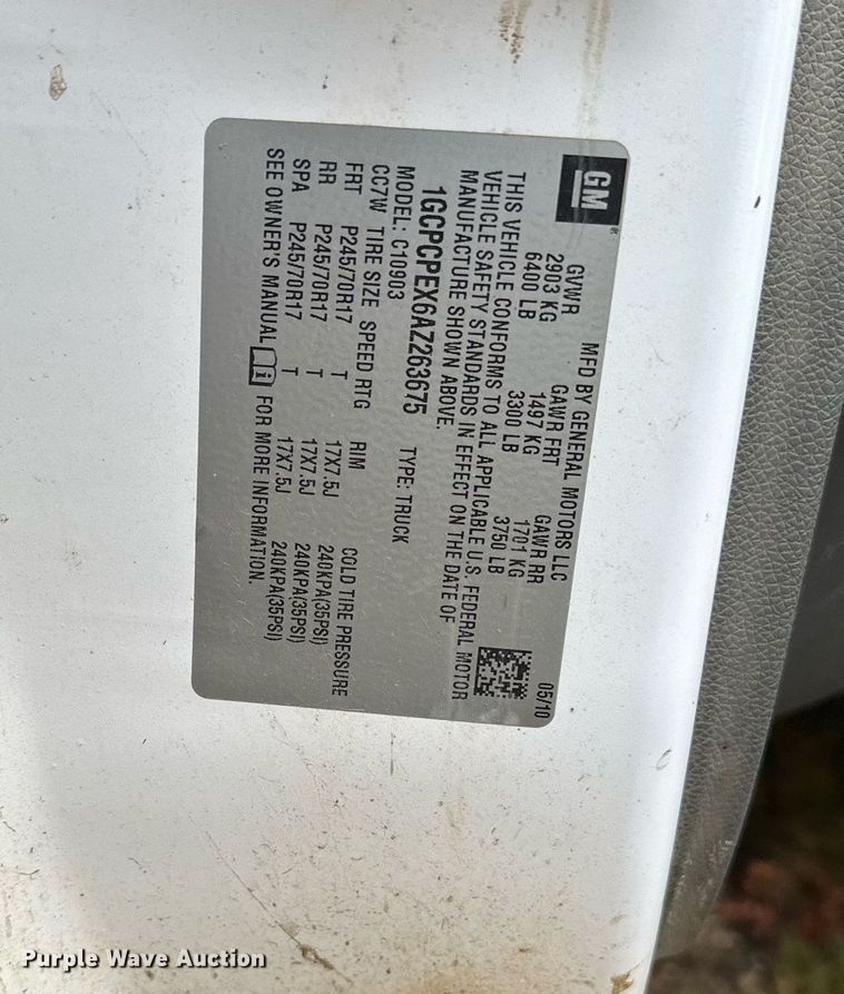 image for item LO9448 2010 Chevrolet Silverado 1500  pickup truck