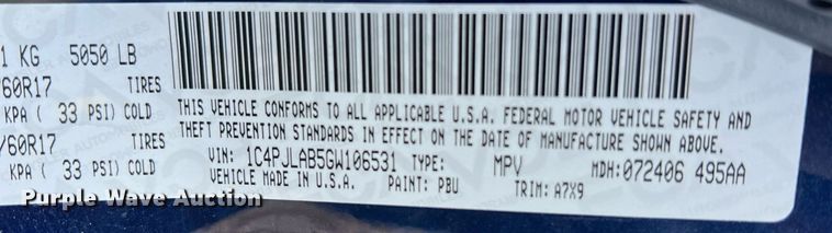 image for item NI9085 2016 Jeep Cherokee Sport  SUV