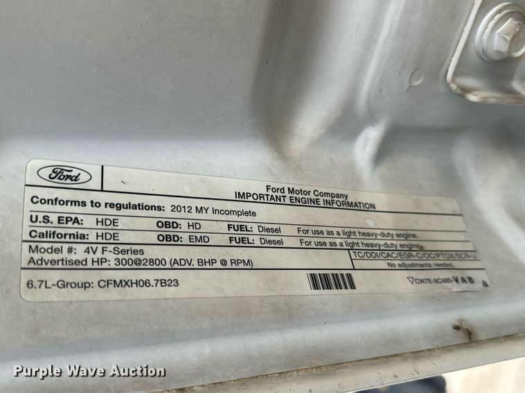 image for item NI9701 2012 Ford F550  truck cab and chassis