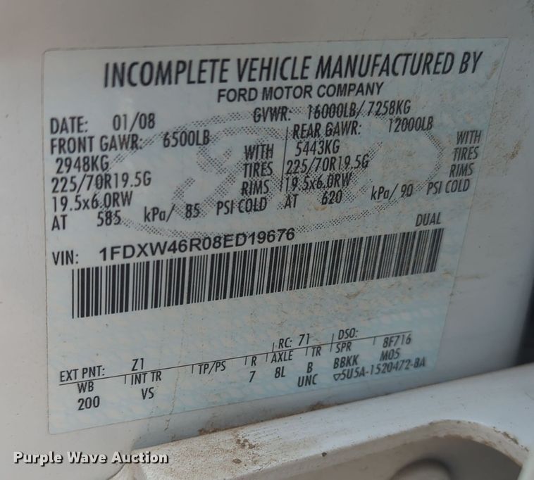 image for item OD9137 2008 Ford F450 Super Duty  Crew Cab flatbed truck