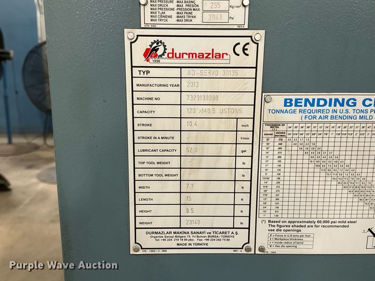 image for item OD9858 2013 Durma Ad-Servo 30135  press brake
