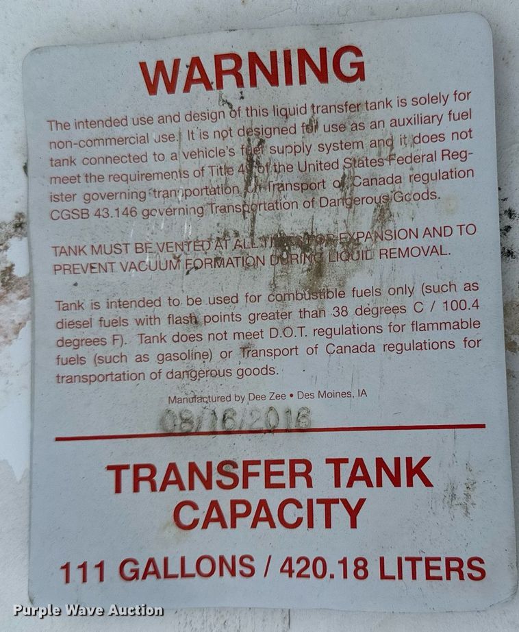 image for item OD9881 2016 DeeZee  transfer tank