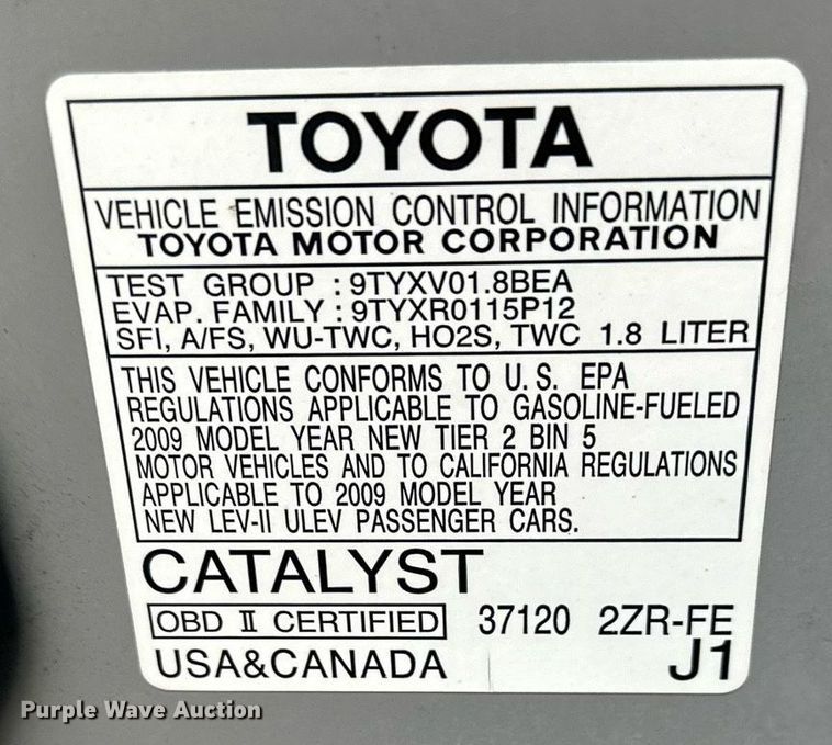 image for item OF9225 2009 Toyota Corolla