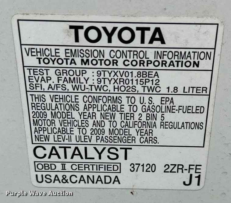 image for item OF9226 2009 Toyota Corolla
