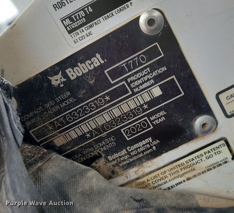 image for item DN8250 2020 Bobcat T770  tracked skid steer loader