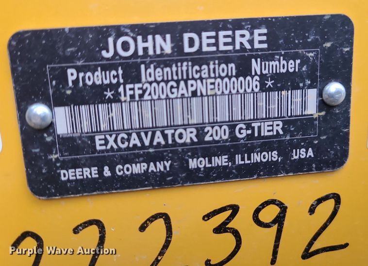 image for item DN8265 2022 John Deere 200G  excavator