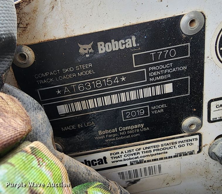 image for item DN8276 2019 Bobcat T770  tracked skid steer loader