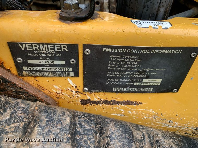 image for item KX9782 2014 Vermeer RTX250  trencher