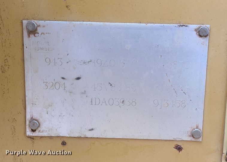 image for item LJ9449 1989 Caterpillar 943  track loader