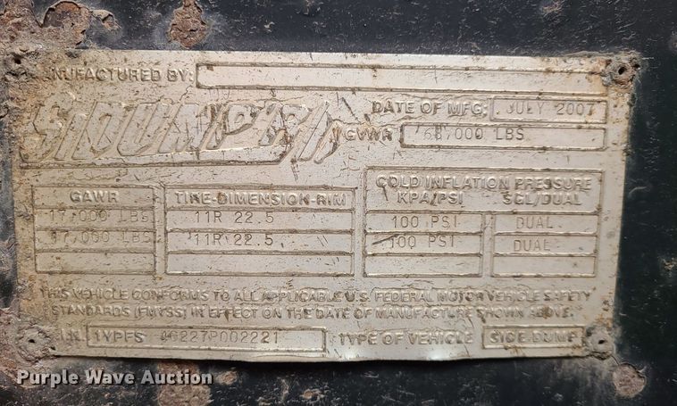 image for item LJ9450 2007 Sidumpr  side dump trailer