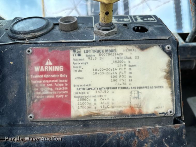 image for item LK9722 Hyster H280XL  forklift