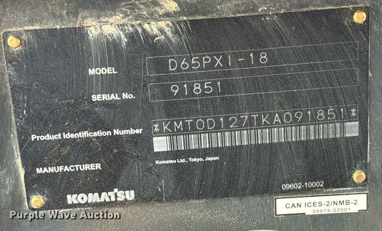 image for item NI9709 2019 Komatsu D65PXI-18  dozer