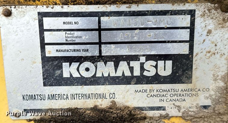 image for item NM9223 1999 Komatsu  WA450 wheel loader