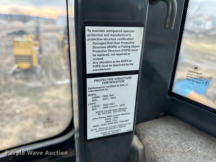 image for item NM9225 2011 John Deere 644K wheel loader