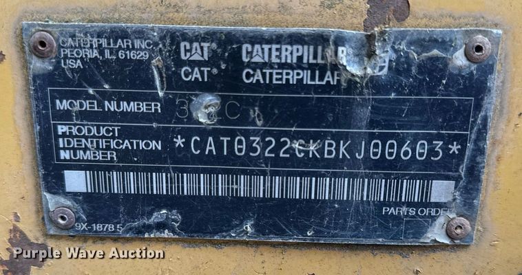 image for item NM9231 2002 Caterpillar 322C L excavator