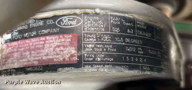 image for item OM9247 1997 Ford F800 bucket truck