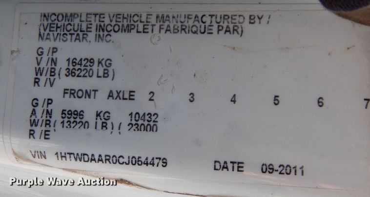 image for item DR5895 2012 International Workstar dump truck