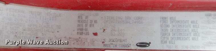 image for item DR5957 2003 Sterling L-Line dump truck