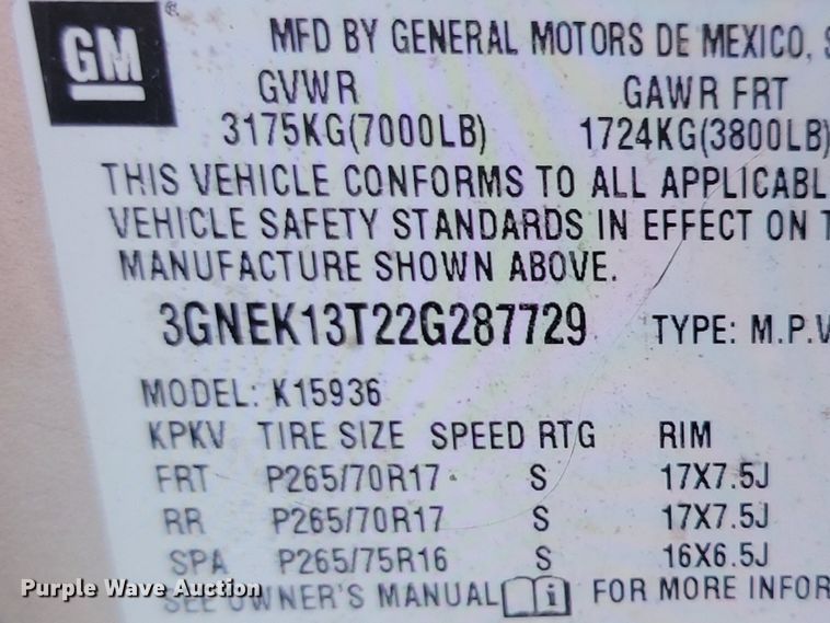 image for item KT9650 2002 Chevrolet  Avalanche Crew Cab pickup truck