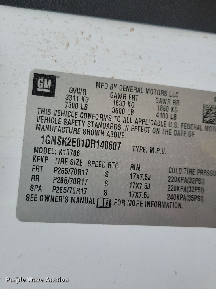 image for item LC9510 2013 Chevrolet Tahoe Police SUV