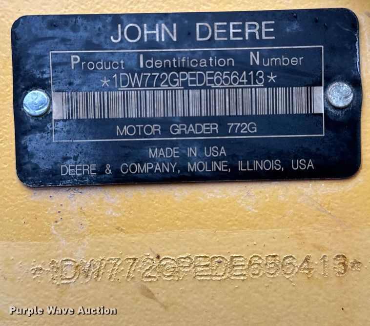 image for item LK9739 2014 John Deere 772GP motor grader
