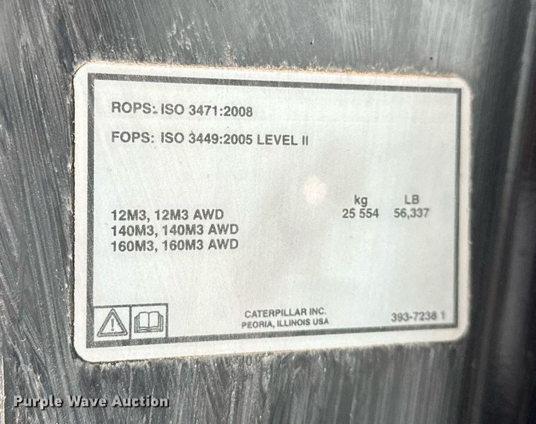 image for item LK9740 2017 Caterpillar  140M3 AWD motor grader