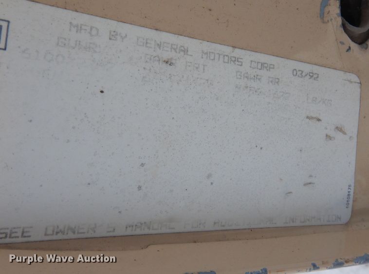 image for item NE9398 1992 Chevrolet Cheyenne C1500 pickup truck