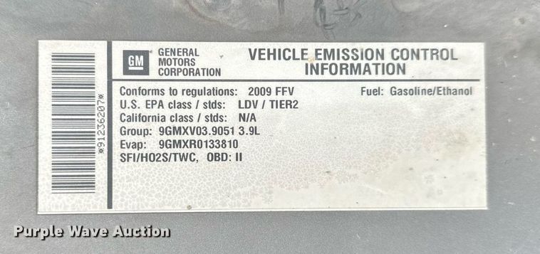 image for item NM9214 2009 Chevrolet Impala Police 