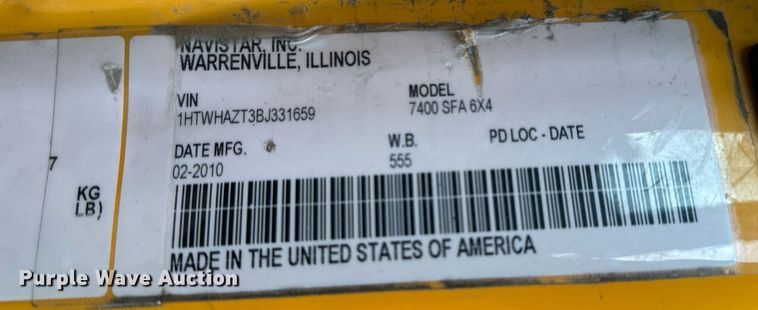 image for item NM9216 2011 International WorkStar 7400 dump truck