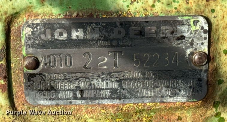 image for item NI9707 1963 John Deere 4010 tractor