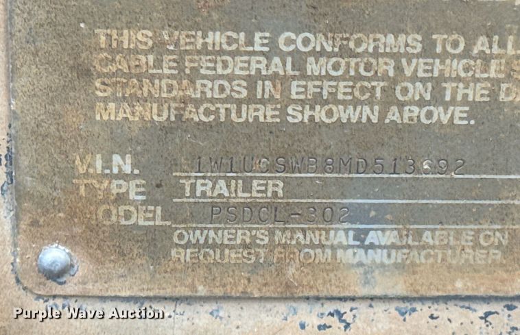 image for item OD9902 1991 Wilson livestock trailer