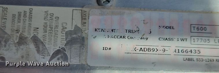image for item DN7183 2007 Kenworth T600 semi truck