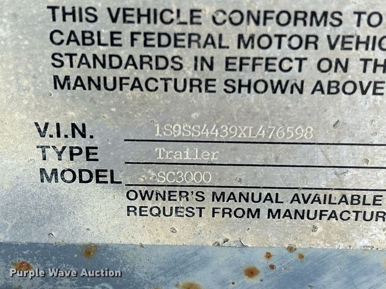 image for item DQ1082 1999 Smith Co. SC3000 side dump trailer