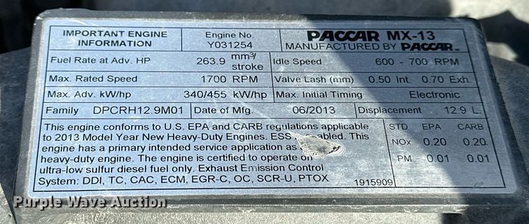 image for item NS9165 2014 Kenworth  T800 semi truck