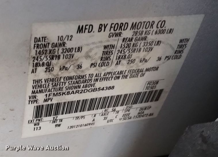 image for item DK8907 2013 Ford Explorer Police Interceptor SUV