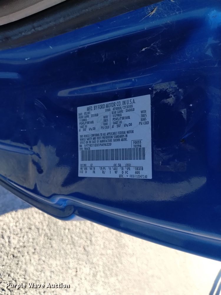 image for item DK8910 2001 Ford Ranger Edge pickup truck