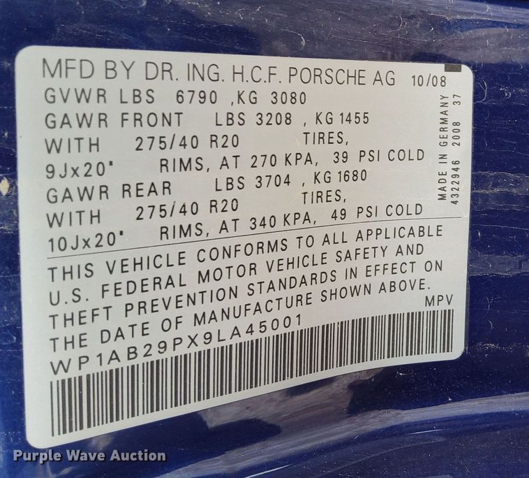 image for item DK8974 2009 Porsche  Cayenne S SUV