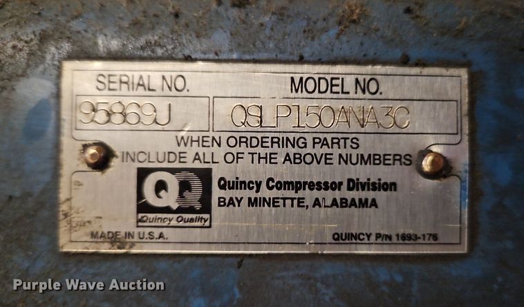 image for item DN7198 Quincy Compressor  QSLP150ANA3C air compressor