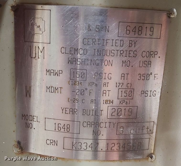 image for item DN8261 2019 Clemco 1648 sand blaster