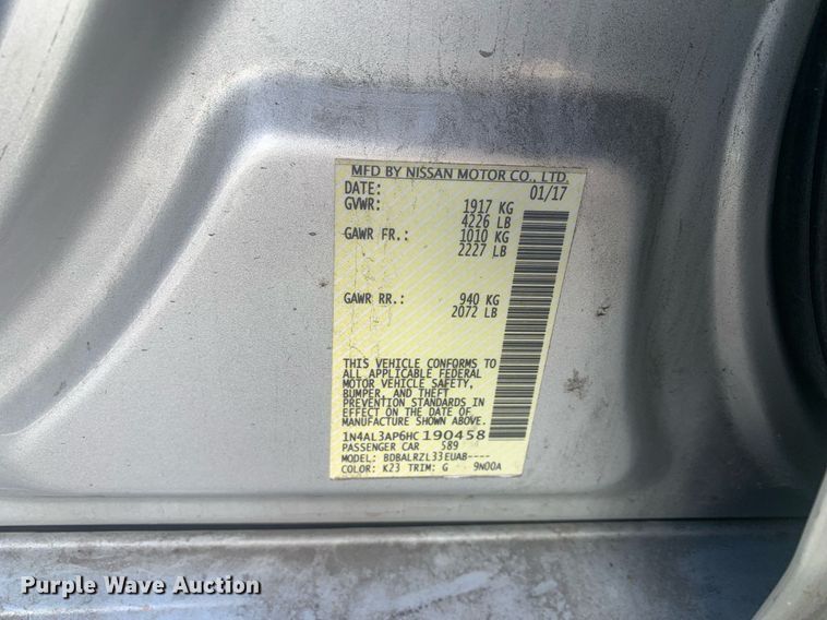 image for item DP8816 2017 Nissan  Altima SL 