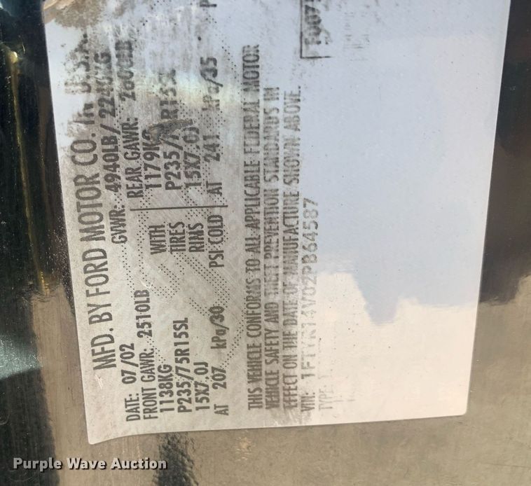 image for item DP8818 2002 Ford Ranger pickup truck