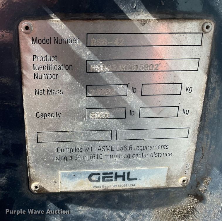 image for item EI0589 Gehl RS8-42 telehandler