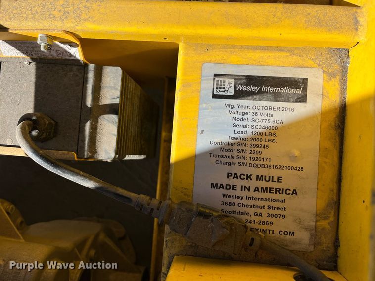 image for item EI0590 2016 Pack Mule SC-775-6CA utility cart