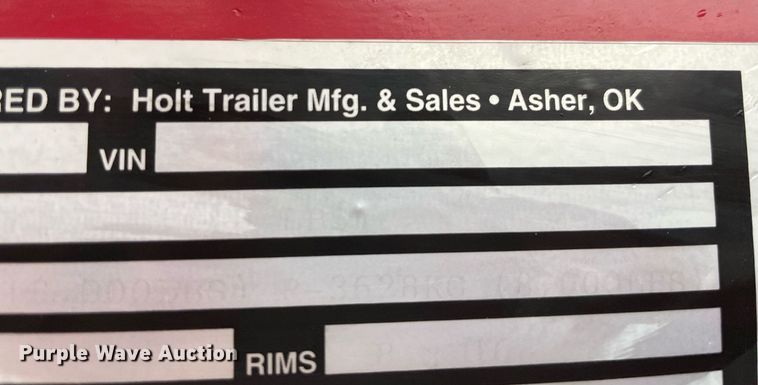 image for item EJ0171 2020 Holt Trailer Mfg. equipment trailer