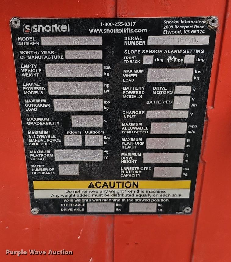 image for item IO9819 2014 Snorkel TM12 vertical lift