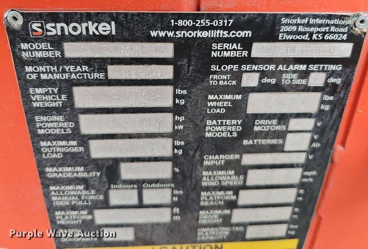 image for item IO9819 2014 Snorkel TM12 vertical lift