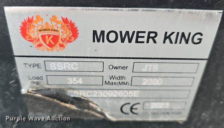 image for item IO9834 2023 Mower King SSRC skid steer rotary mower