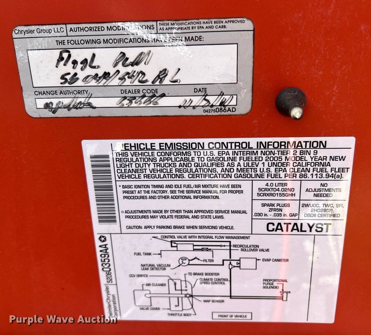 image for item JT9035 2005 Jeep  Wrangler  SUV