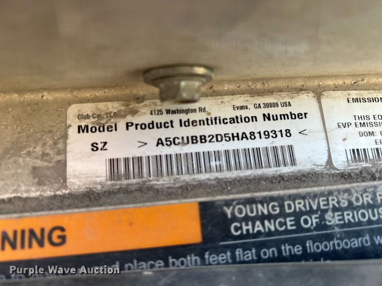 image for item KV9948 Club Car  golf cart