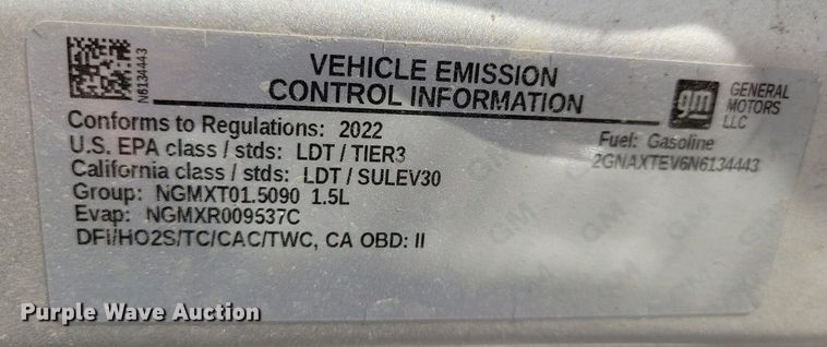 image for item LC9788 2022 Chevrolet Equinox  SUV